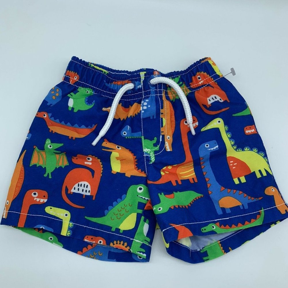 GYMBOREE 3-6M Boys Swim Trunks Swim Shorts Dinos